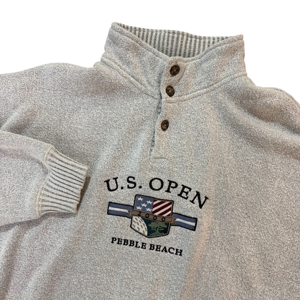 GEAR FOR SPORTS US OPEN Pebble Beach Sweatshirt Mens Large Gray Mock Neck
